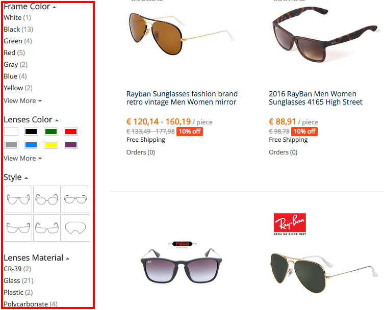 ray ban aviator aliexpress