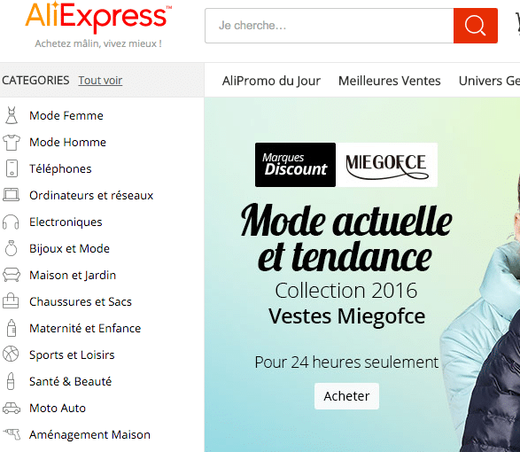 Categories Aliexpress Française