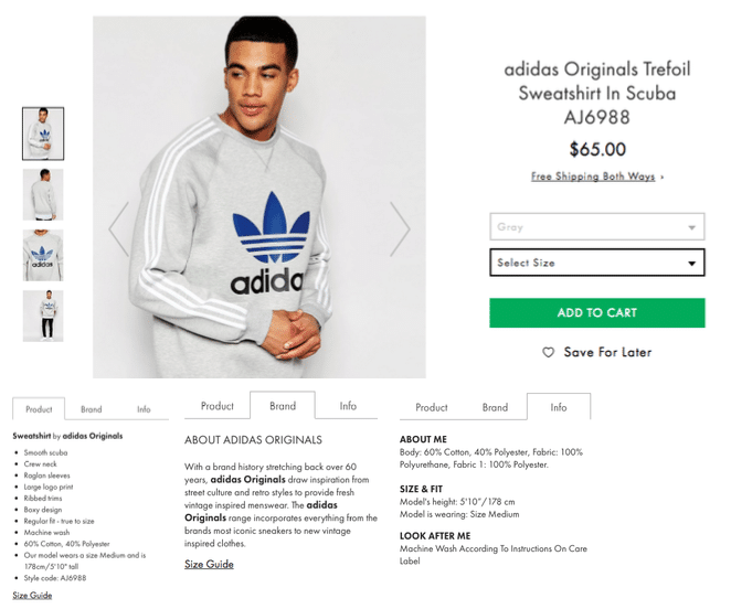 Asos adidas sweatshirt