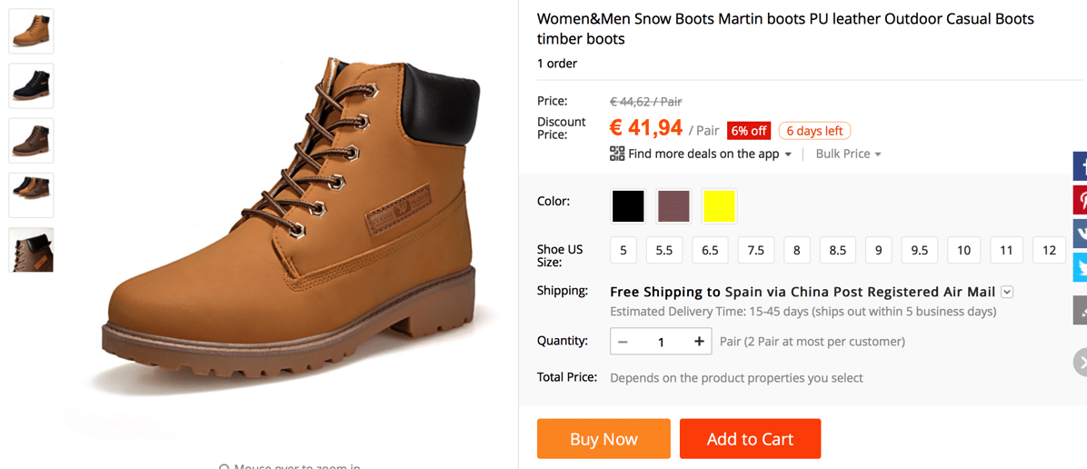 aliexpress timberland