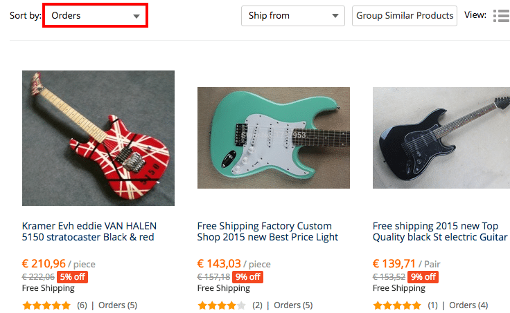 orders fender guitar
