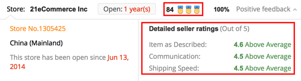 Seller reputation in aliexpress