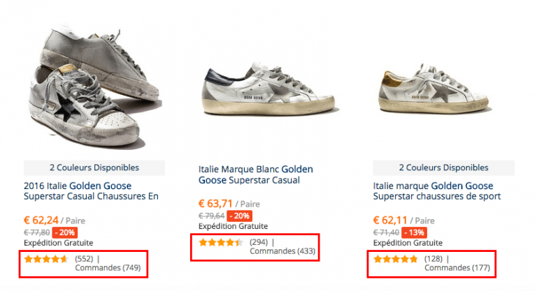 Chaussures Golden Goose moins chères sur AliExpress