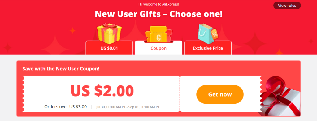 Aliexpress coupon code store new user