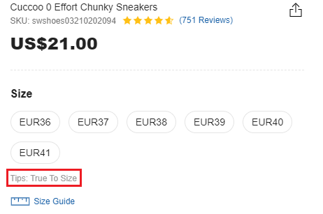 How to check the size guide on SHEIN? 