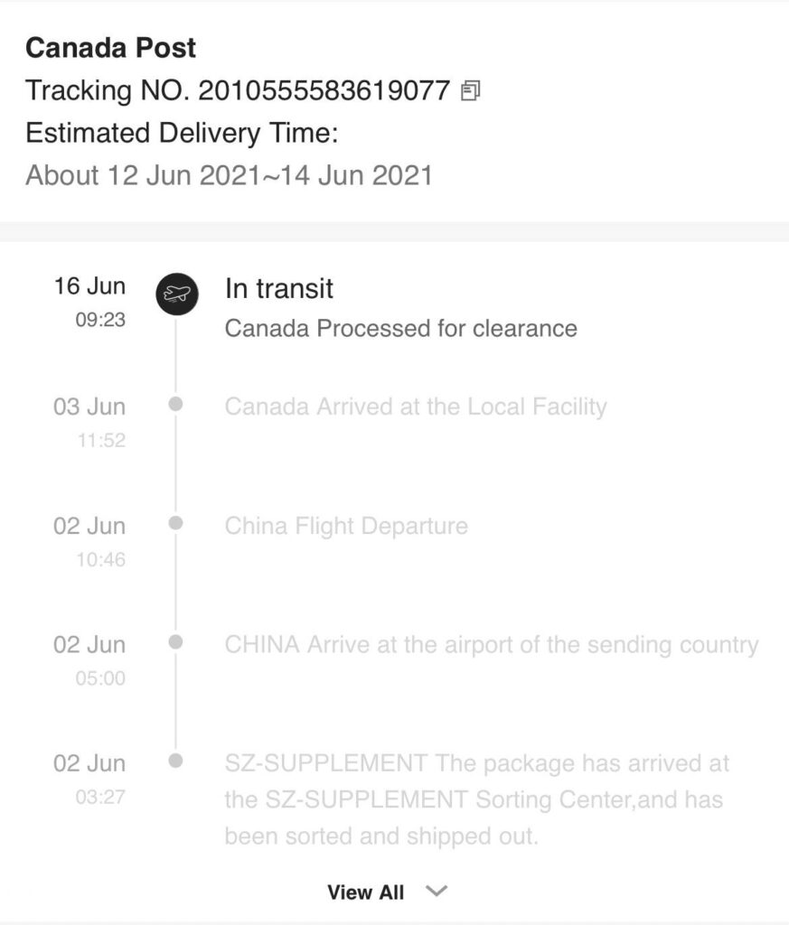 Track parcel from china