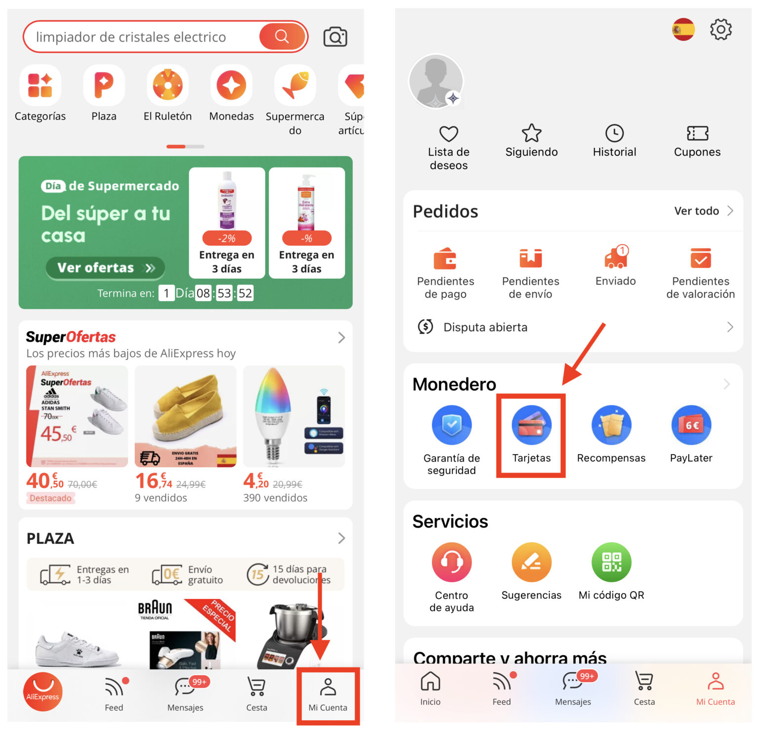 Cómo añadir una tarjeta en AliExpress en 2024