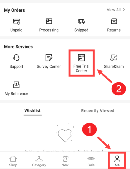 How to get free clothes with the Shein Free Trial Center