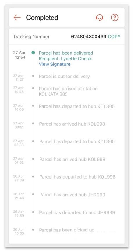 Shopee tracking