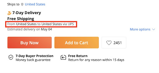 Who delivers AliExpress packages in the United States in 2023?